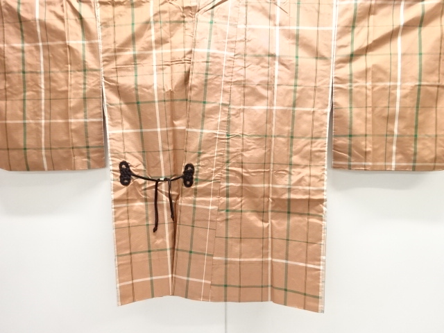 JAPANESE KIMONO / DOCHUGI / SILK / YONEZAWA TSUMUGI / WOVEN GRID